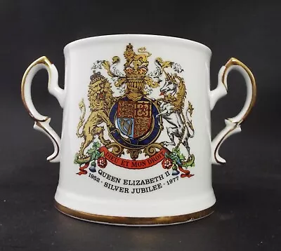 Buy Royal Stafford Fine Bone China Queen Elizabeth Silver Jubilee Loving Cup - 1977 • 13.99£