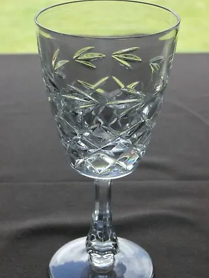 Buy Lovely  GALWAY LEAH ?? Cut Crystal Wine Glass - Ex Cond • 1.99£