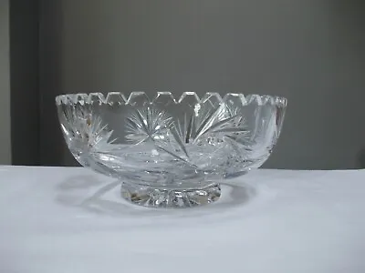 Buy Vintage Heavy Crystal Cut Glass Pinwheel Fruit Trifle Bowl • 14.50£