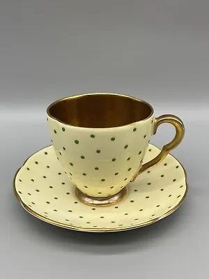 Buy Superb Carlton Ware Jewelled Cup And Saucer Yellow Ground - Demitasse  • 45£