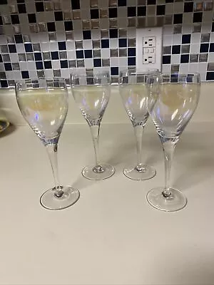 Buy 4 Bohemia Crystal Crystalex Iridescent Red Wine Glasses 6 7/8  Sweet Wines 5oz • 18.97£