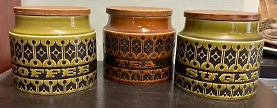Buy Vintage Hornsea Heirloom Green Pair Tea, Coffee & Sugar Storage Jars Pots • 22£