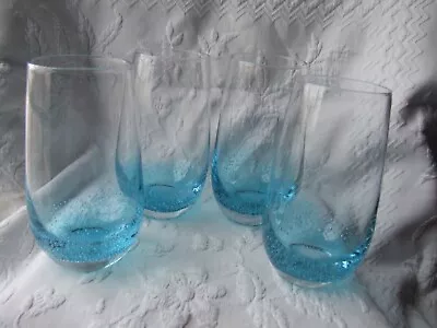 Buy PIER 1 IMPORTS NWT TEAL BLUE CRACKLE TALL FLAT TUMBLER X4 DISCONTINUED – NR • 55£