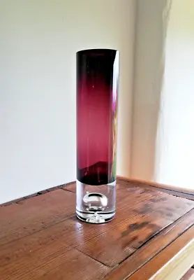 Buy Amethyst Cylindrical Bubble Base Glass Vase. • 18£