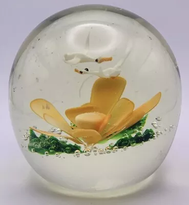 Buy Vintage Heavy Glass Paperweight 2 Seagulls Flying • 15£
