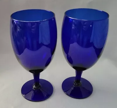 Buy Set Of 2 Pier 1 Cobalt Blue Glass Iced Tea Goblets 7 1/8  • 15.90£