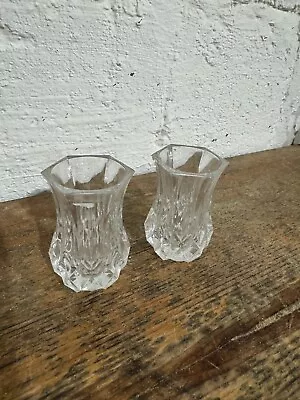 Buy Set Of 2 Cut Glass Crystal Vases • 2.05£