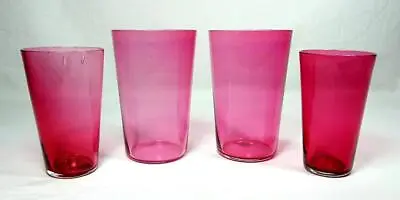 Buy Victorian Antique Cranberry Glass Tumblers 19thC • 44.99£