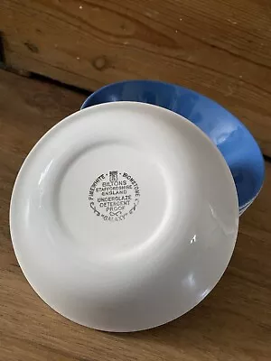 Buy Set Of 6 Vintage Biltons Galaxy Staffordshire Bowls Blue VGC • 5£