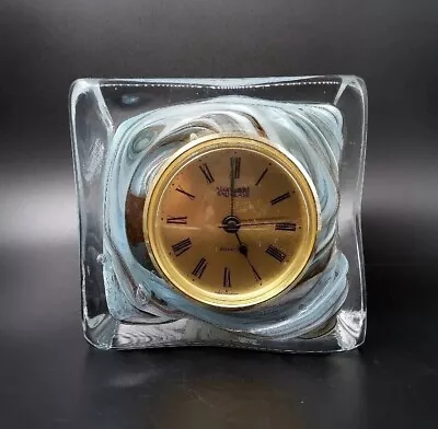 Buy Alum Bay Art Glass Clock, Clear With Blue Swirl Core - Fully Working • 24.95£