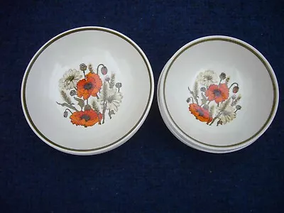 Buy Vintage J & G Meakin Studio Poppy 5 Small And 4 Large Soup/cereal Bowls • 12£