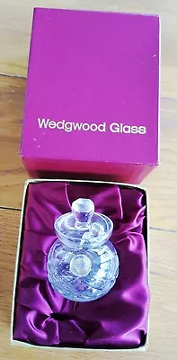 Buy Wedgwood Glass Mustard Pot Full Lead Hand Cut Crystal In Original Box Unused 70s • 25£