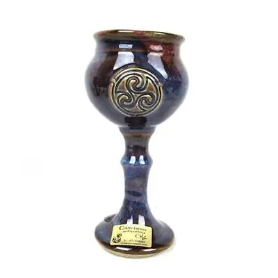 Buy Irish Handmade Pottery Colm De Ris Solstice Goblet Blue • 60.32£