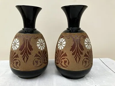 Buy Pair Of Art Nouveau Lovatts Langley Mill Stoneware Vases Shape 1026 8  • 50£