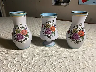 Buy Three Gouda Sandra Flora Keramiek Vases. Pastal Colours On A Neutral Background • 4.99£