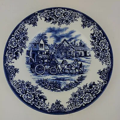 Buy Royal Stafford Fine Earthenware Blue & White Dinner Plate 8 3/8 Inches England • 16.83£