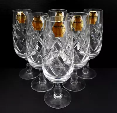 Buy 6 Webb Corbett Rolleston Lead Crystal Champagne Flute Glasses - 16.5 Cm Tall • 34.99£