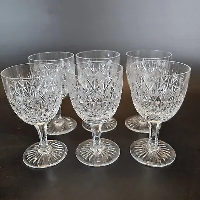 Buy Set Of 6 Webb Corbett Crystal Wine Glasses Goblets 13.3cm High • 95£