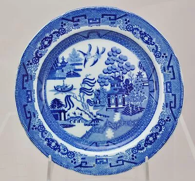 Buy Riley Blue Staffordshire Transferware 8 1/2 In Plate Blue Willow 1820 • 37.89£