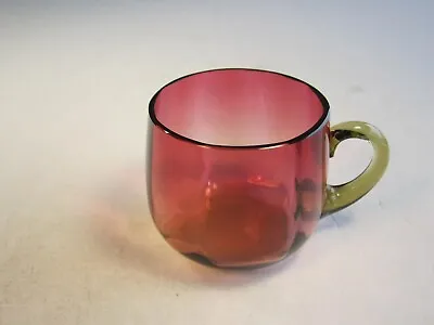 Buy 1870-1890 Antique Mt. Washington New England Amberina Glass Punch Cup Mug • 33.63£