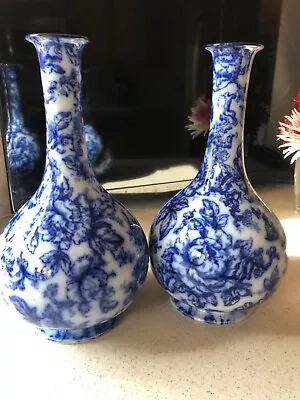 Buy Losol Ware Cavendish Keeling. England. Vintage Pair Of Flow China Blue Vases. • 279.88£