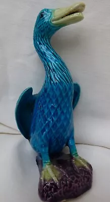 Buy Blue Polychrome Ceramic Duck Oriental Possibly Chinese Vintage 1930s ? • 6.99£