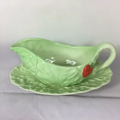 Buy Carlton Ware Cabbage Leaf And Tomato Sauce Boat And Saucer Vintage- 5.5 Inches • 9.99£