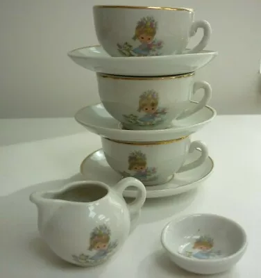 Buy Childrens' China Tea Cups / Saucers 8 Pieces. Girl With Cat Design. • 6£