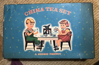 Buy Sonsco Antique Child's Porcelain Tea Set China New In Box Toy Play Set 1950’s • 47.50£