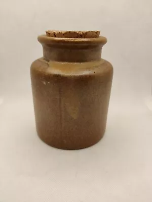 Buy Vintage Stoneware Storage Jar With Cork Stopper Lid | 12cm Tall • 6.50£