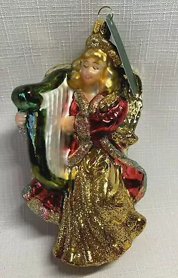 Buy Glassware Art Studio Hand-Blown Christmas Ornament Angel With Harp 6 T ~ Poland • 24.08£