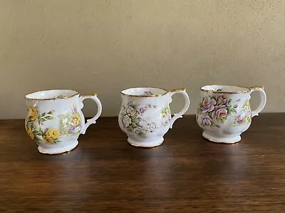 Buy 3xVINTAGE QUEEN'S Rosina FINE BONE CHINA MADE IN ENGLAND Rose&castle Scene CUP • 42.22£