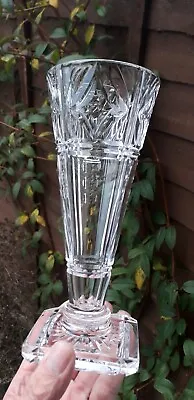Buy Stuart & Sons Crystal Cut  Art Deco Glass Vase Rare L.kny Waterford Pattern  • 30£