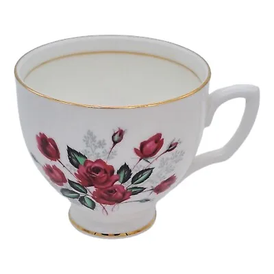 Buy Duchess 735 Fine Bone China Tea Cup Red Roses Gold Accents Vintage C.1960's • 3.74£