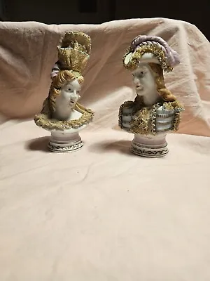 Buy ANTIQUE MADE In JAPAN CAPODIMONTE PORCELAIN BUSTS LOUIS XVI & MARIE ANTOINETTE  • 171.67£
