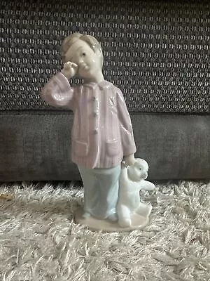 Buy NAO By Lladro Figurine 'Sleepy Head' #1139 Boy With Teddy Bear MINT • 4.99£