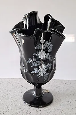 Buy Beautiful Fenton Ware Glass Vase Signed Nancy Gribble 8 3/4  Tall Hand Painted • 56.90£