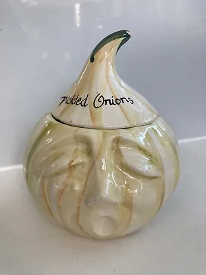 Buy Vintage Toni Raymond Pottery Pickled Onion Crying Face Preserve Pot. Crazing • 5£