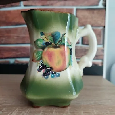 Buy Vintage Mayfayre Small Jug Staffordshire Pottery Green Fruit Pattern Art Pottery • 5£
