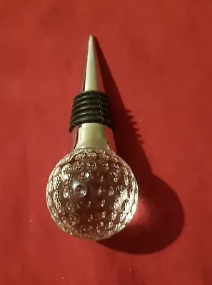 Buy Cut Glass Golf Ball Bottle Stopper - 9cm Long • 5£