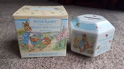 Buy Beatrix Potter Happy Birthday Money Box, Pottery Collectable Wedgewood • 5.99£
