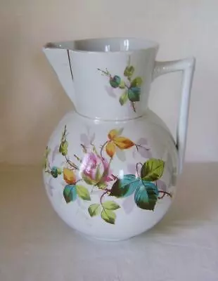 Buy C19th Large Pottery Jug  With  Floral Decoration From Wash Set • 15£