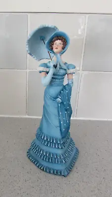 Buy CAPODIMONTE IPA Figure Of A Lady  In Blue Dress And With Umbrella. Ltd Edition • 25£