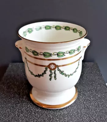 Buy Handmade Thomas Goode Bone China & 24K Gold Gilt Green Garland Small Vase • 44.95£