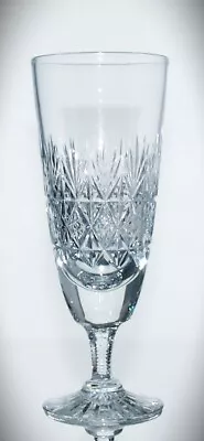 Buy Single Sawtooth Stem WEBB Lead Crystal WELLINGTON Cut Fluted Champagne Glasses • 20£
