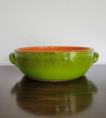 Buy De Silva Pottery Italy Terracotta Large Casserole Bowl 9.25  Dia. Green Speckled • 17.08£