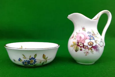 Buy Hammersley Miniature Jug & Bowl - Floral Pattern. • 5.99£