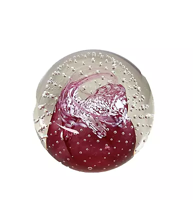 Buy Paperweight Caithness Cauldron Pink/White Bullicante Bubbles #N51718 625 Grams • 6£