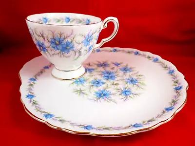 Buy VINTAGE Tea Set TUSCAN CHINA Snack Plate & Teacup Set LOVE IN THE MIST Floral • 10£