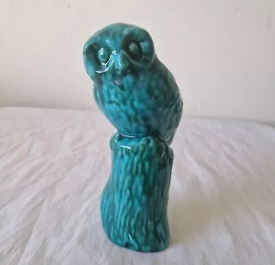 Buy Vintage Anglia Art Studio Pottery Turquoise Owl Figurine Green • 12.50£
